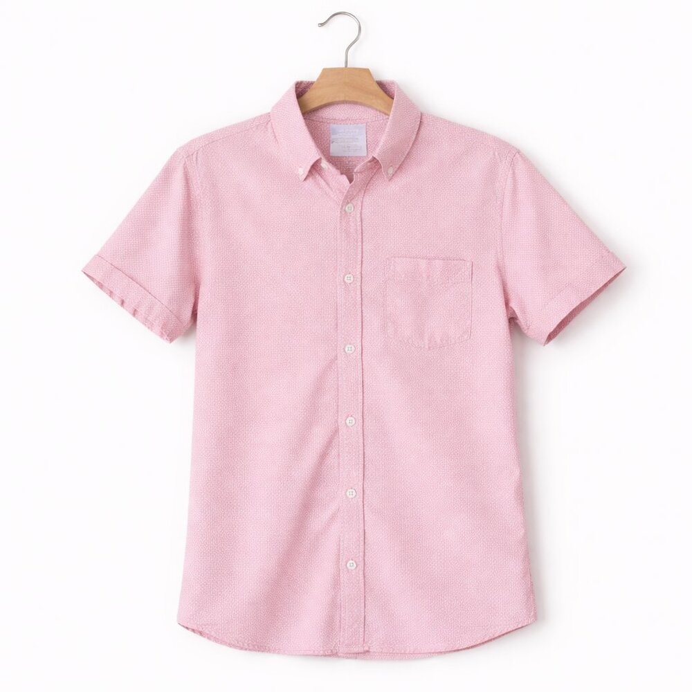 STEEL & JELLY | Pink Striped Button-Up Tee Shirt – Men’s Large